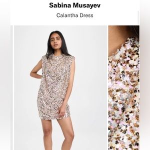 Excellent used condition Sabina Musayev gold sequin dress